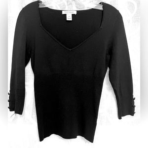 White House Black Market V-Neck Sweater. 3/4 Sleeves with Buttons